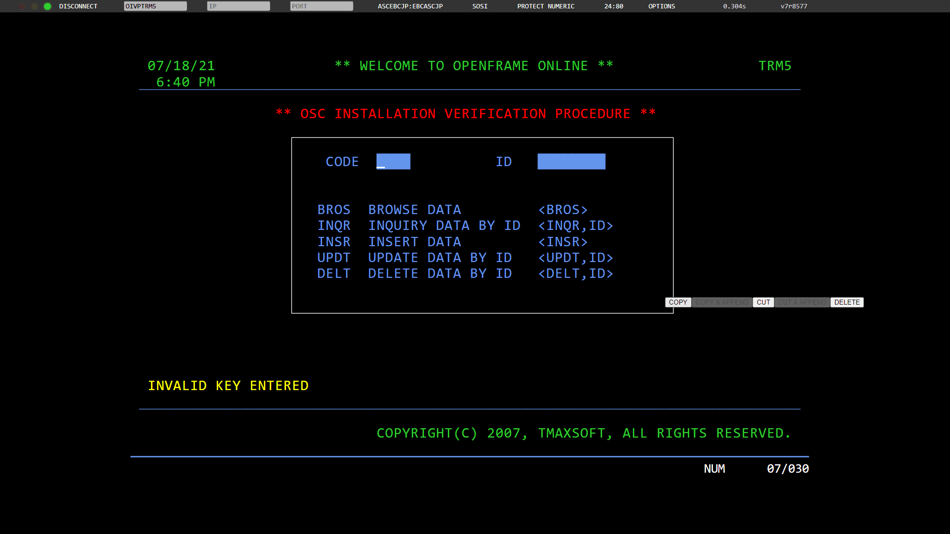 3270 터미널 웹 브라우저